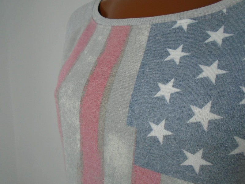 Damen-Sweatshirt Miss America. Farbe: Grau. Größe: XS.