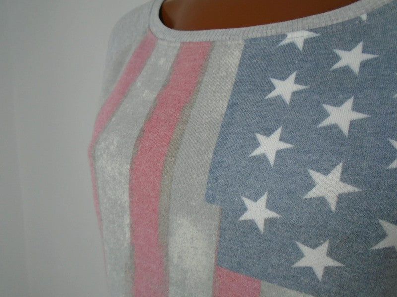 Sweat femme Miss America. Couleur : Gris. Taille : XS.