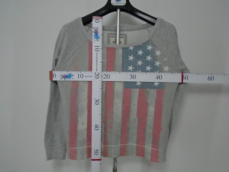 Sweat femme Miss America. Couleur : Gris. Taille : XS.