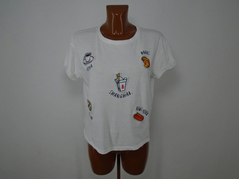 Camiseta de mujer MNG. Color blanco. Tamaño: S.