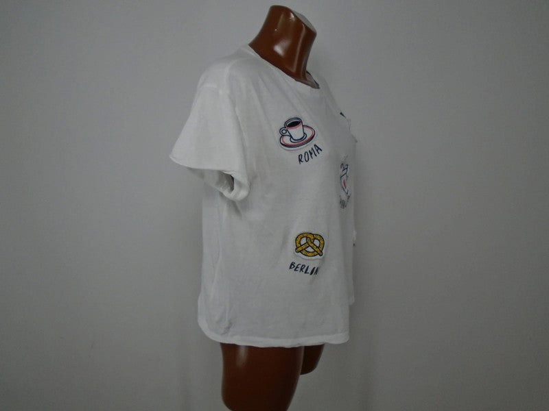 Camiseta de mujer MNG. Color blanco. Tamaño: S.