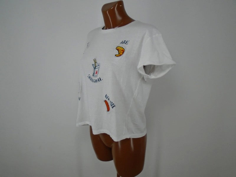 Camiseta de mujer MNG. Color blanco. Tamaño: S.