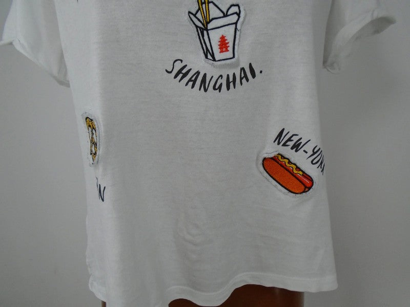 Women's T-Shirt MNG. Color: White. Size: S.