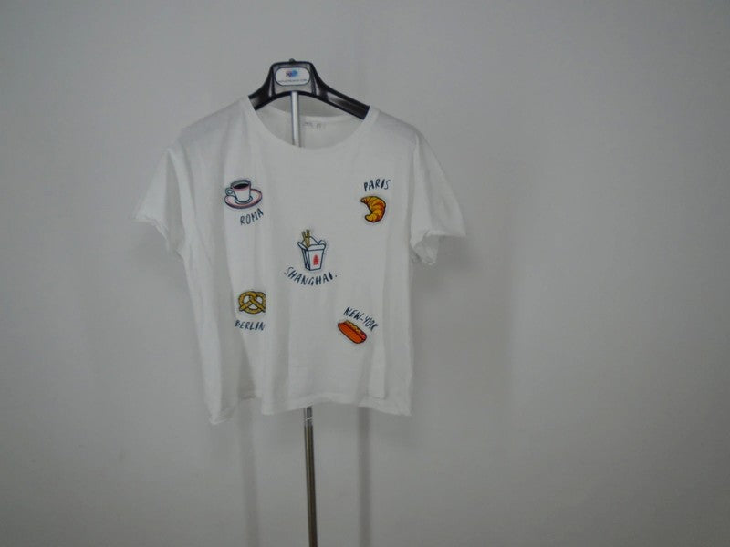 Camiseta de mujer MNG. Color blanco. Tamaño: S.