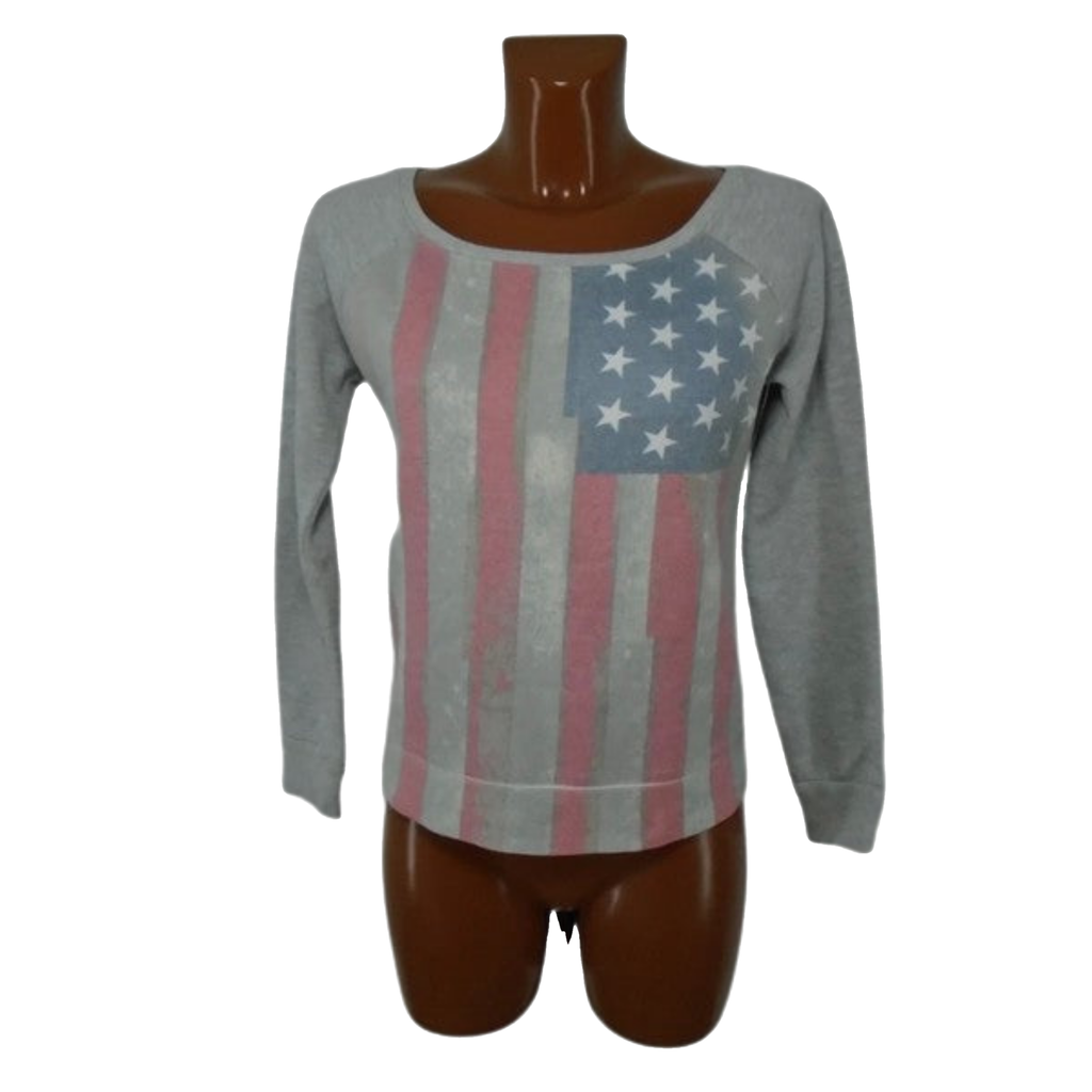 Sweat femme Miss America. Couleur : Gris. Taille : XS.