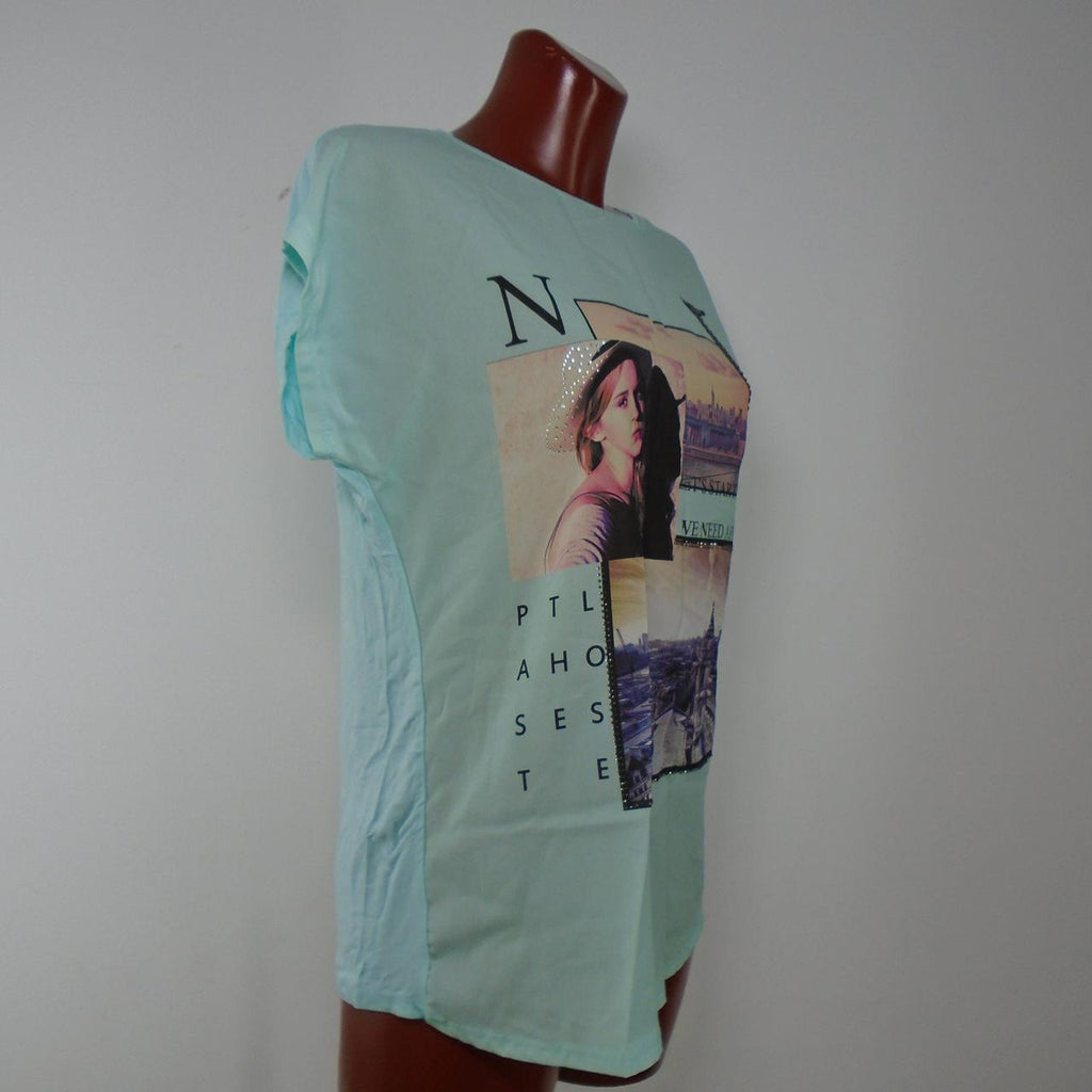 Women's T-Shirt Italy Moda. Green. S. Used. Very good