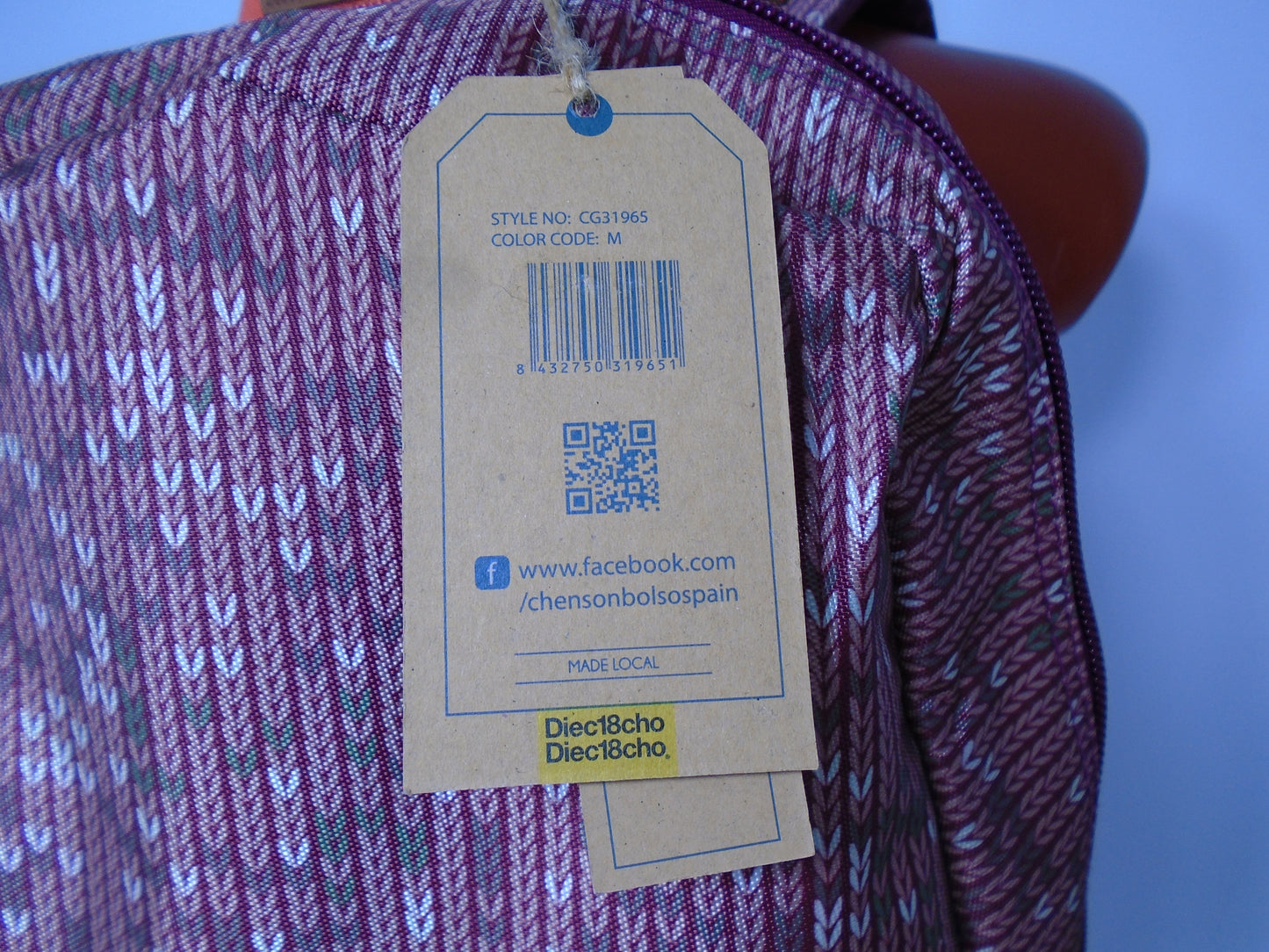 Women's Backpack Chenson. Bordeaux.  New with tags
