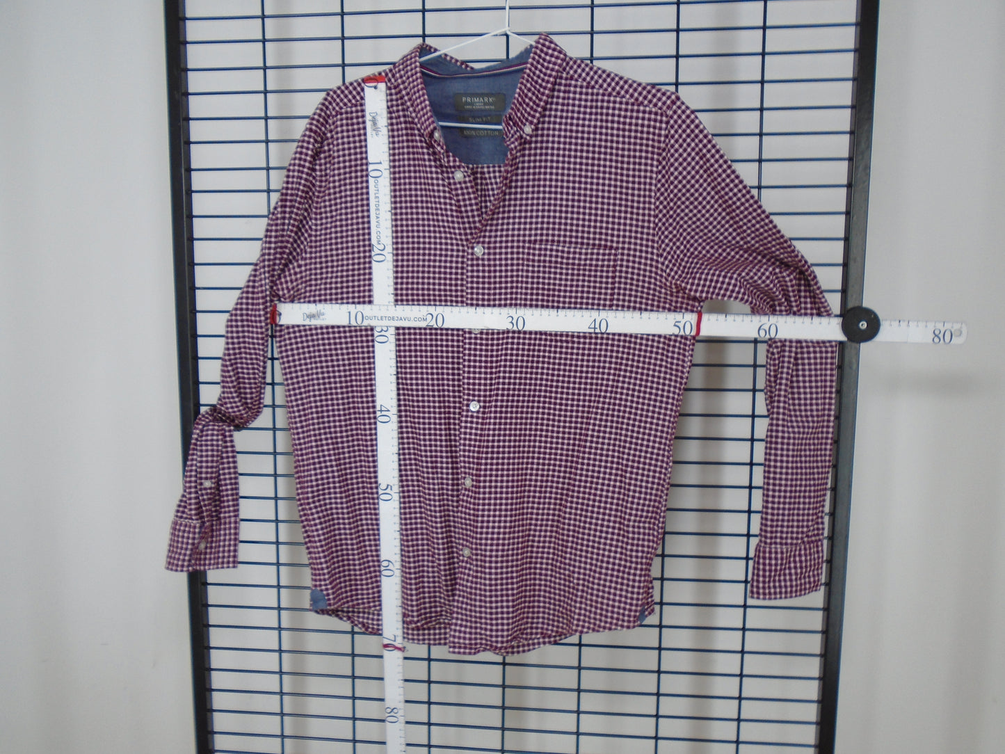 Camisa de hombre Primark. Color: rojo oscuro. Talla: L. Estado: Usado.(Muy buen estado). | 11718844