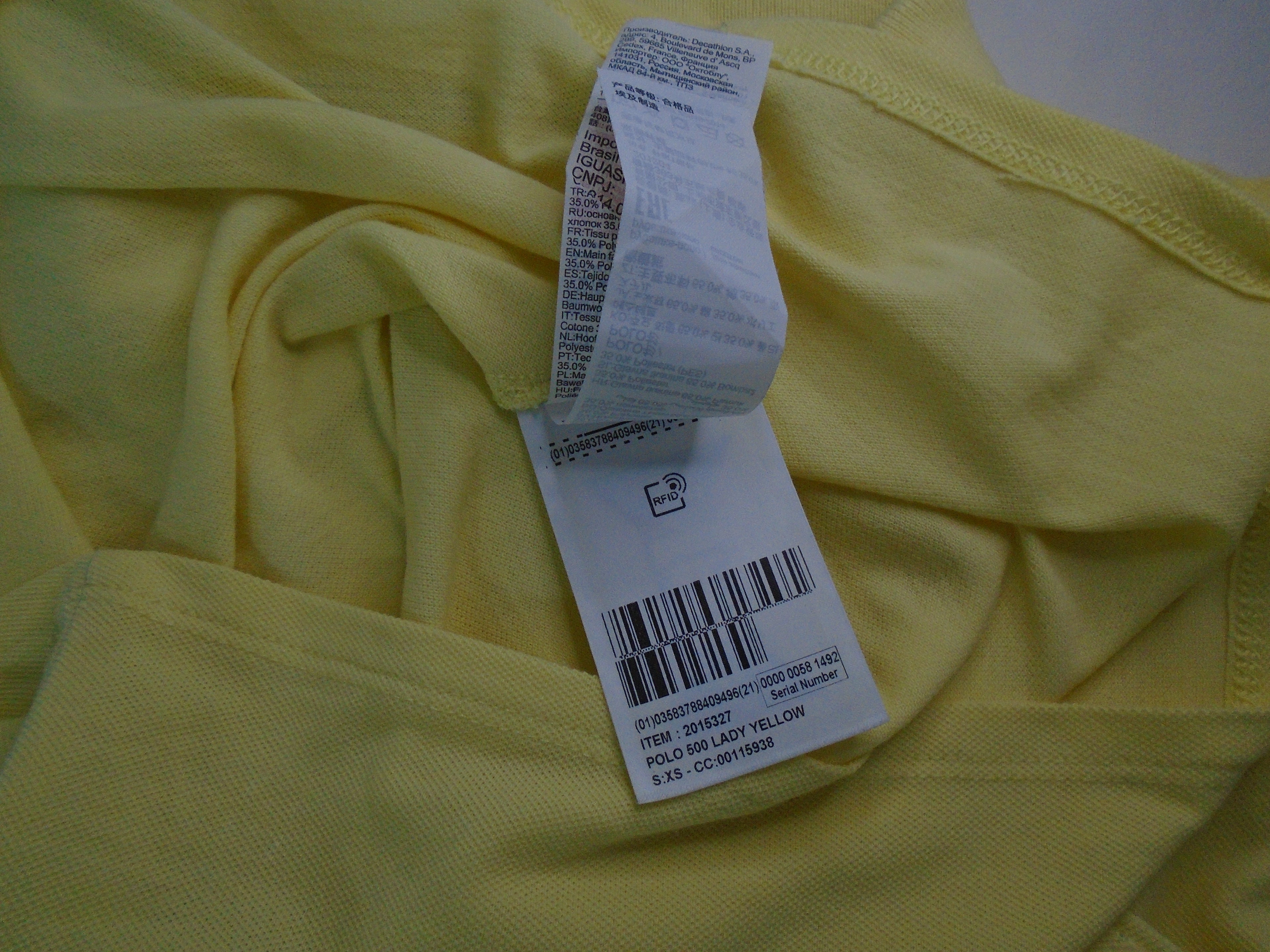 Maillot femme Decathlon. Jaune. XS. Neuf sans étiquette
