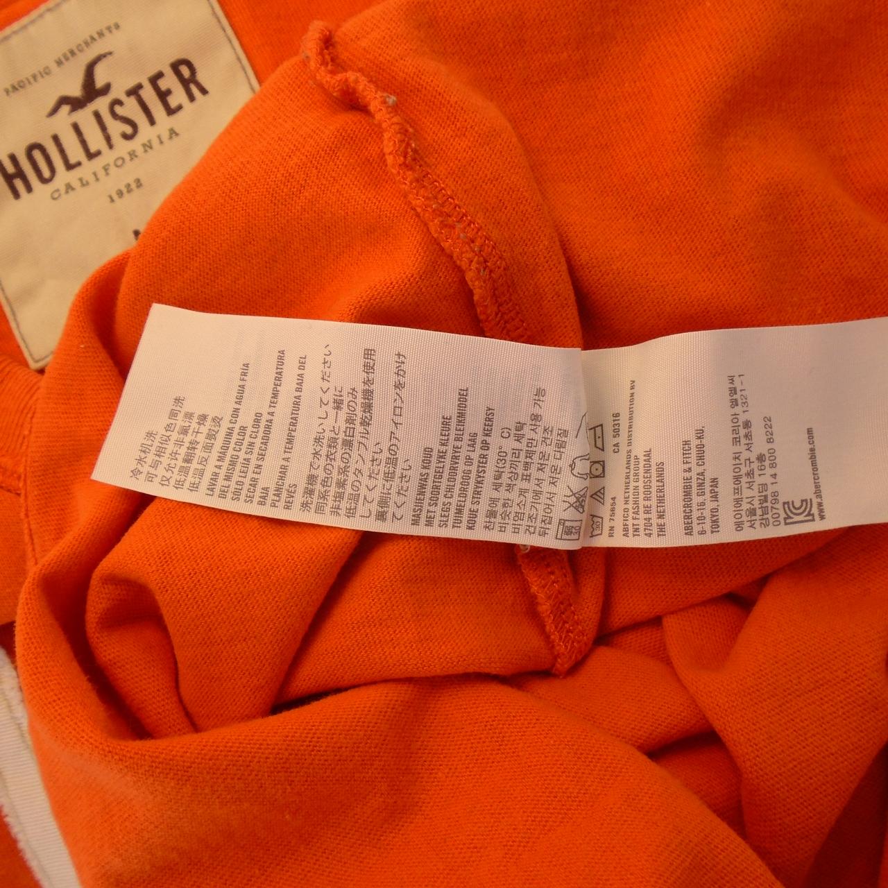 Camiseta de hombre Hollister.  Naranja.  M.Usado.  Bien