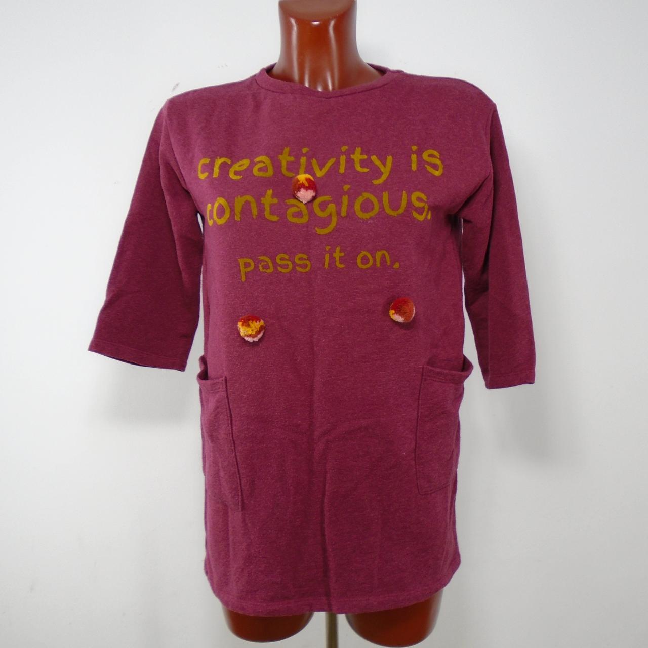 Women's T-Shirt Zara. Bordeaux. XS. Used. Satisfactory