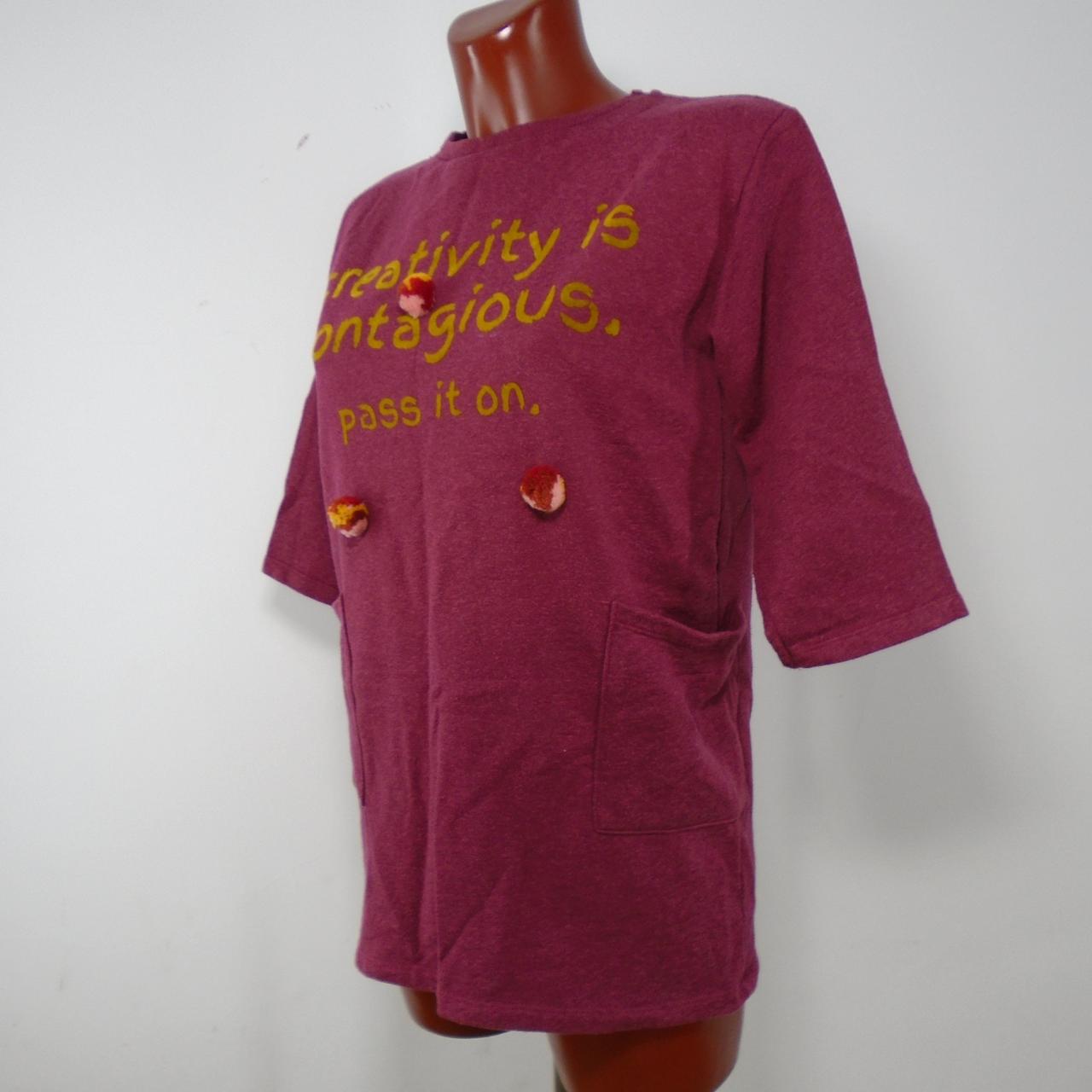 Women's T-Shirt Zara. Bordeaux. XS. Used. Satisfactory